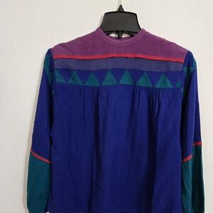 Colorful Women's Blouse with Geometric Design
